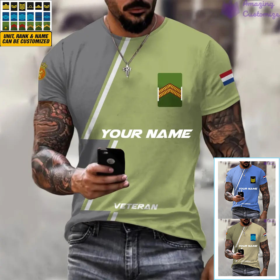 Personalized Netherlands with Name and Rank Soldier/Veteran T-shirt All Over Printed - 20052401QA