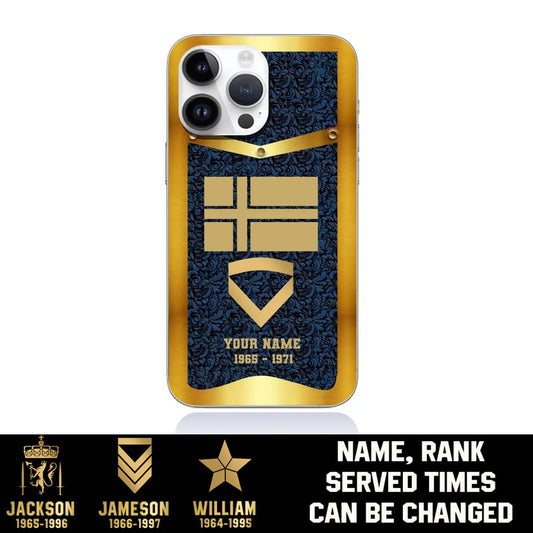 Personalized Norway Soldier/Veterans With Rank And Name Phone Case Printed - 1408230001