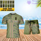 Personalized Norway Soldier/ Veteran Camo With Name And Rank Combo T-Shirt + Short 3D Printed - 17150400