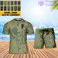 Personalized Norway Soldier/ Veteran Camo With Name And Rank Combo T-Shirt + Short 3D Printed - 17152992