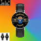 Personalized Sweden Soldier/ Veteran With Name And Rank Black Stitched Leather Watch - 16781472- Gold Version