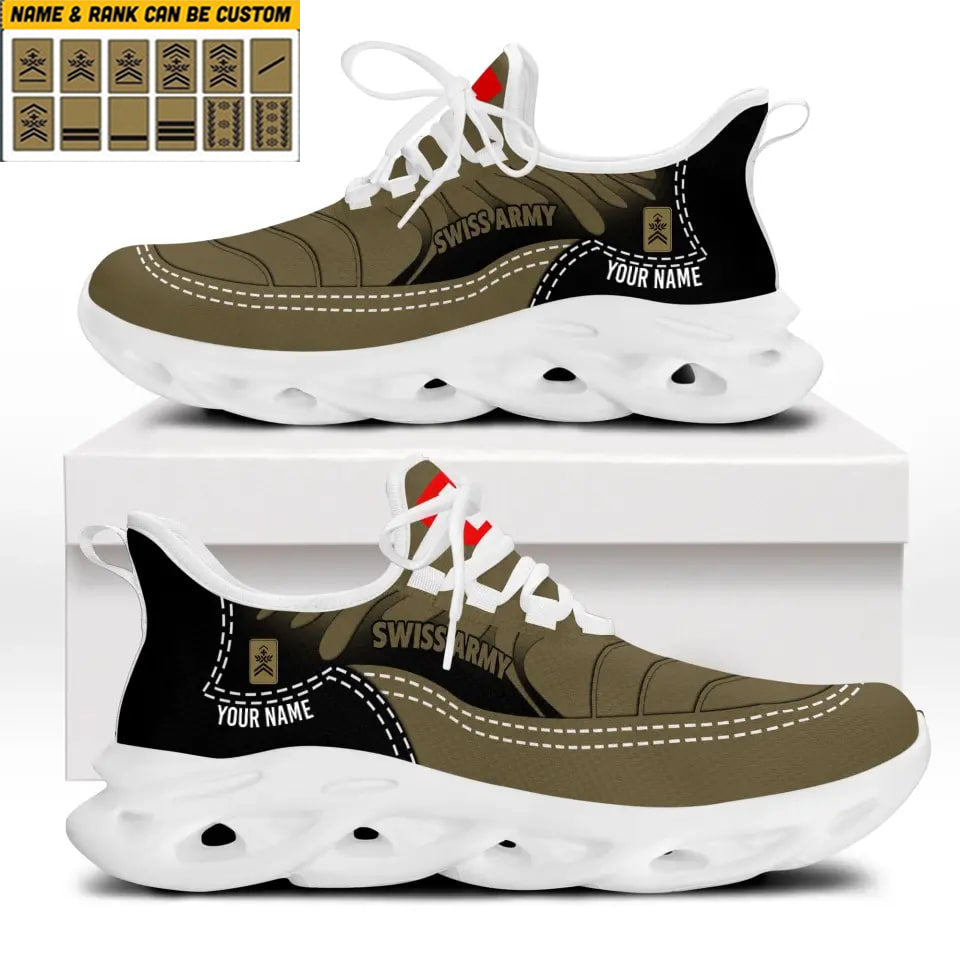 Personalized Swiss Soldier/Veterans With Rank And Name Men Sneakers Printed - 19062401QA