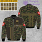 Blouson aviateur personnalisé avec camouflage soldat/vétéran suisse avec nom et grade imprimé en 3D - 07052401QA