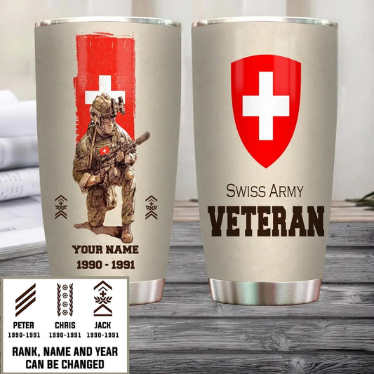 Personalized Swiss Veteran/ Soldier With Rank, Year And Name Tumbler All Over Printed - 10062401QA