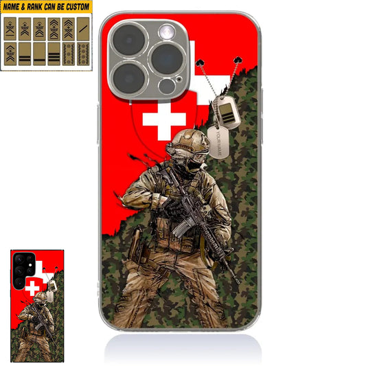 Personalized Swiss Soldier/Veterans With Rank And Name Phone Case Printed - 2602240001