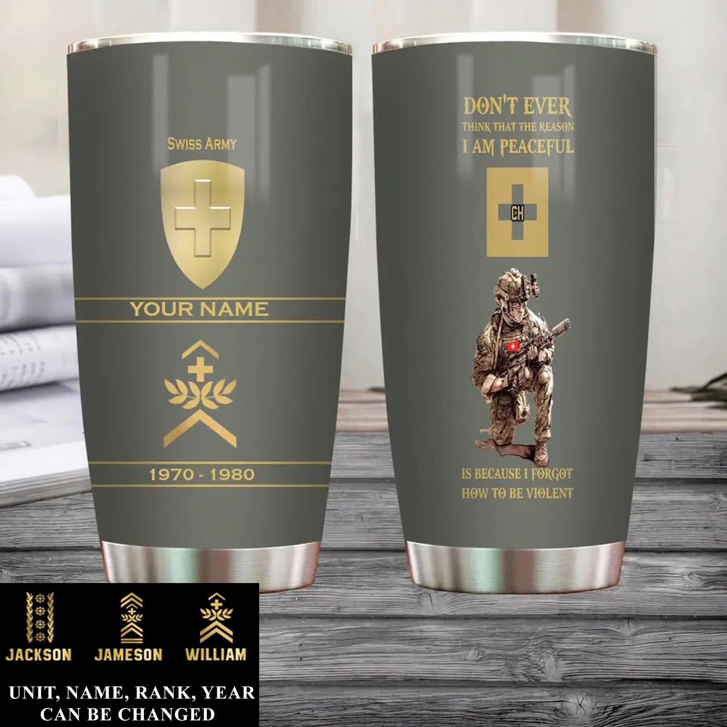 Personalized Swiss Veteran/ Soldier With Rank, Year And Name Tumbler All Over Printed - 11062401QA