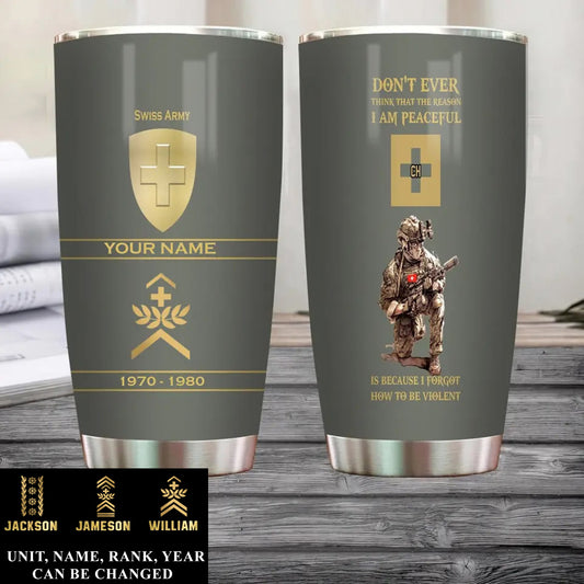 Personalized Swiss Veteran/ Soldier With Rank, Year And Name Tumbler All Over Printed - 11062401QA