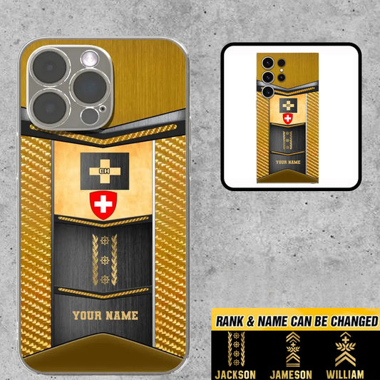 Personalized Swiss Soldier/Veterans With Rank And Name Phone Case Printed - 2310230001