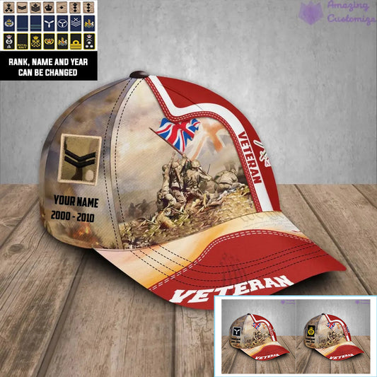 Personalized Rank, Year And Name UK Soldier/Veterans Camo Baseball Cap - 17177184