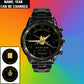 Personalized UK Soldier/ Veteran With Name And Year Black Stainless Steel Watch - 17105472 - Gold Version