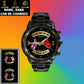 Personalized UK Soldier/ Veteran With Name and Rank Black Stainless Steel Watch - 17095968 - Gold Version