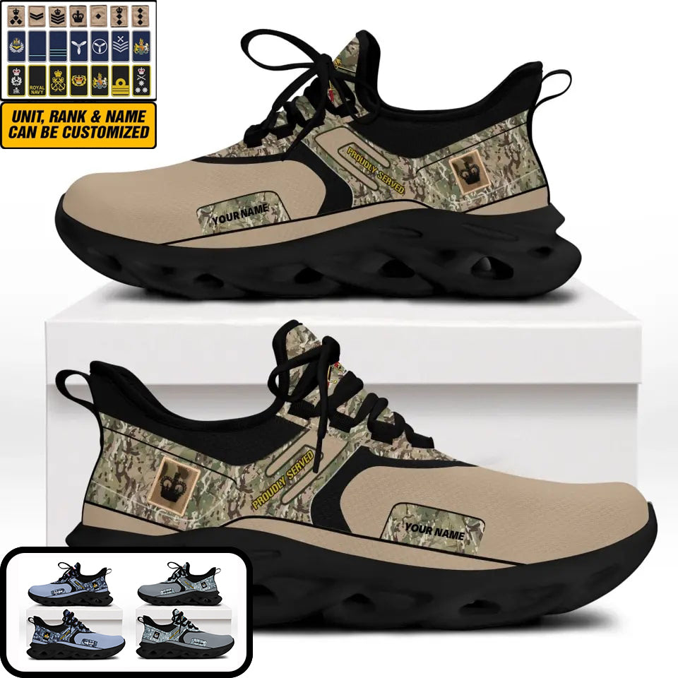 Personalized UK Soldier/Veterans With Rank And Name Men Sneakers Printed - 2603240001