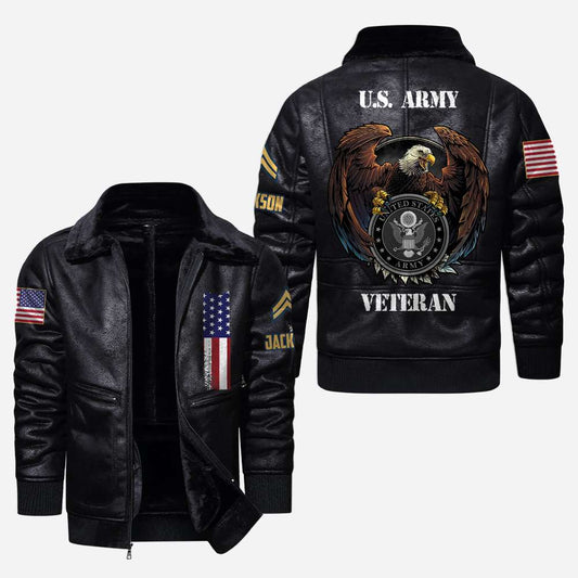 US Military - Army Branch - Leather Jacket For Veterans