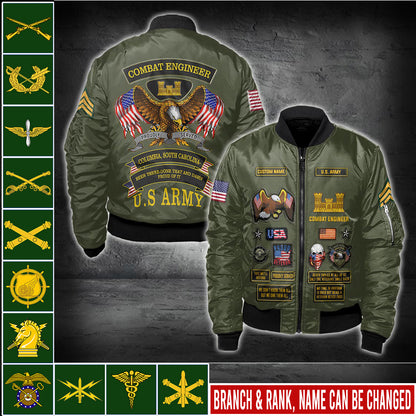 US Military – Army Branch All Over Print Bomber Jacket