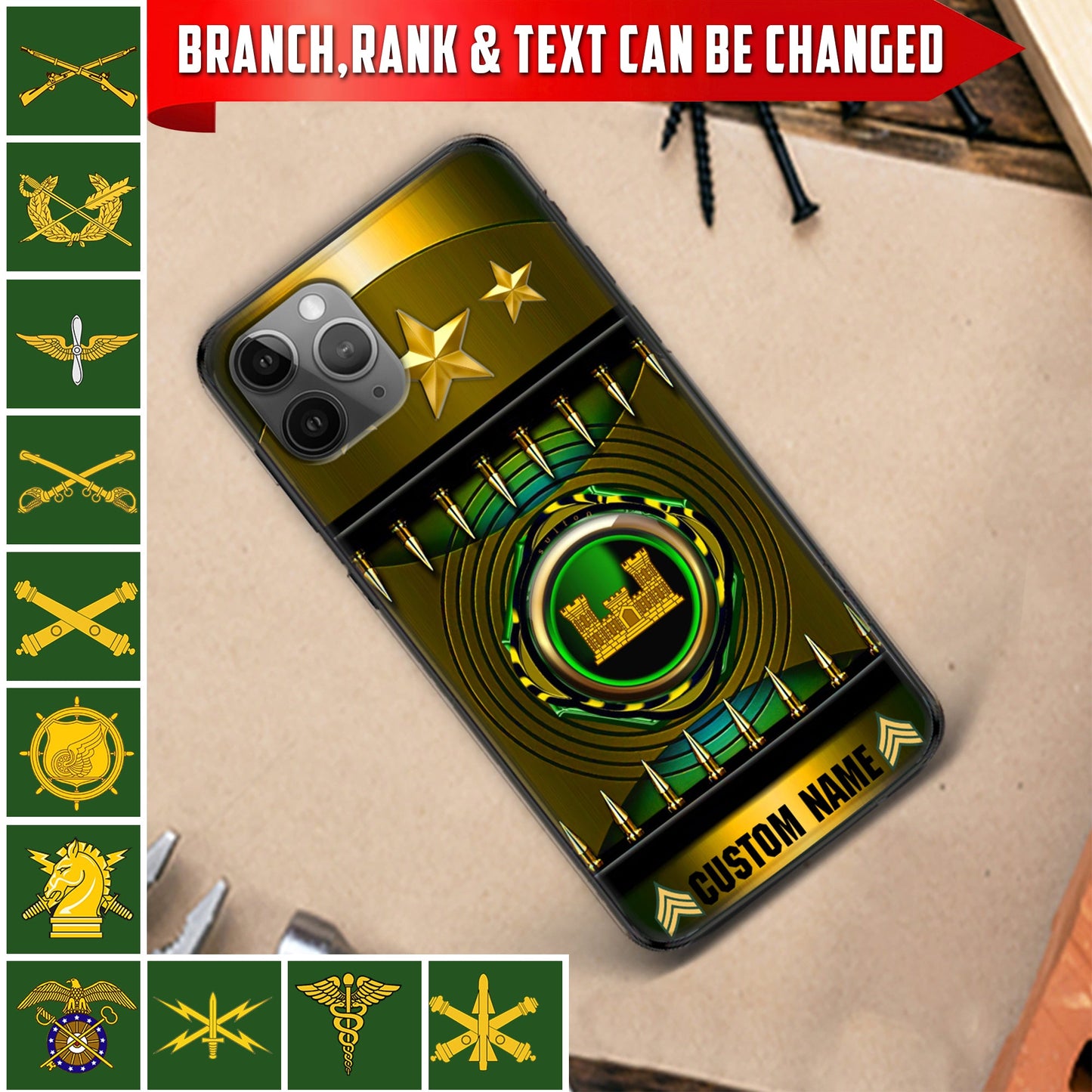 Personalized US Military - Army Branch Phone Case Printed