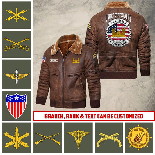 US Military - Army Branch - Leather Jacket For Veterans