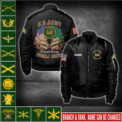 US Militär – Army Branch Bomberjacke mit Allover-Print