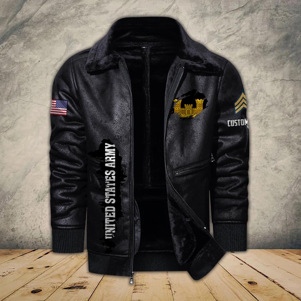 US Military - Army Branch - Leather Jacket For Veterans