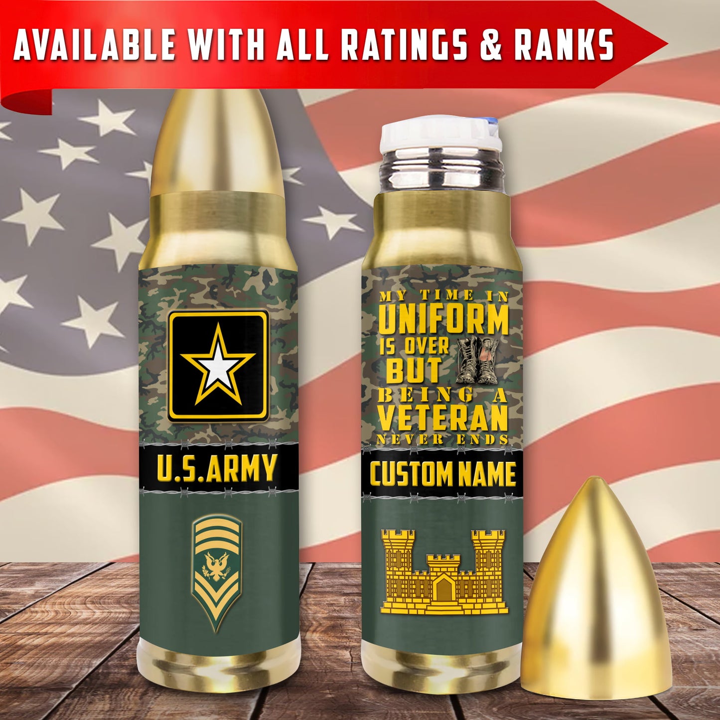 US Military – Army Branch – Bullet Tumbler