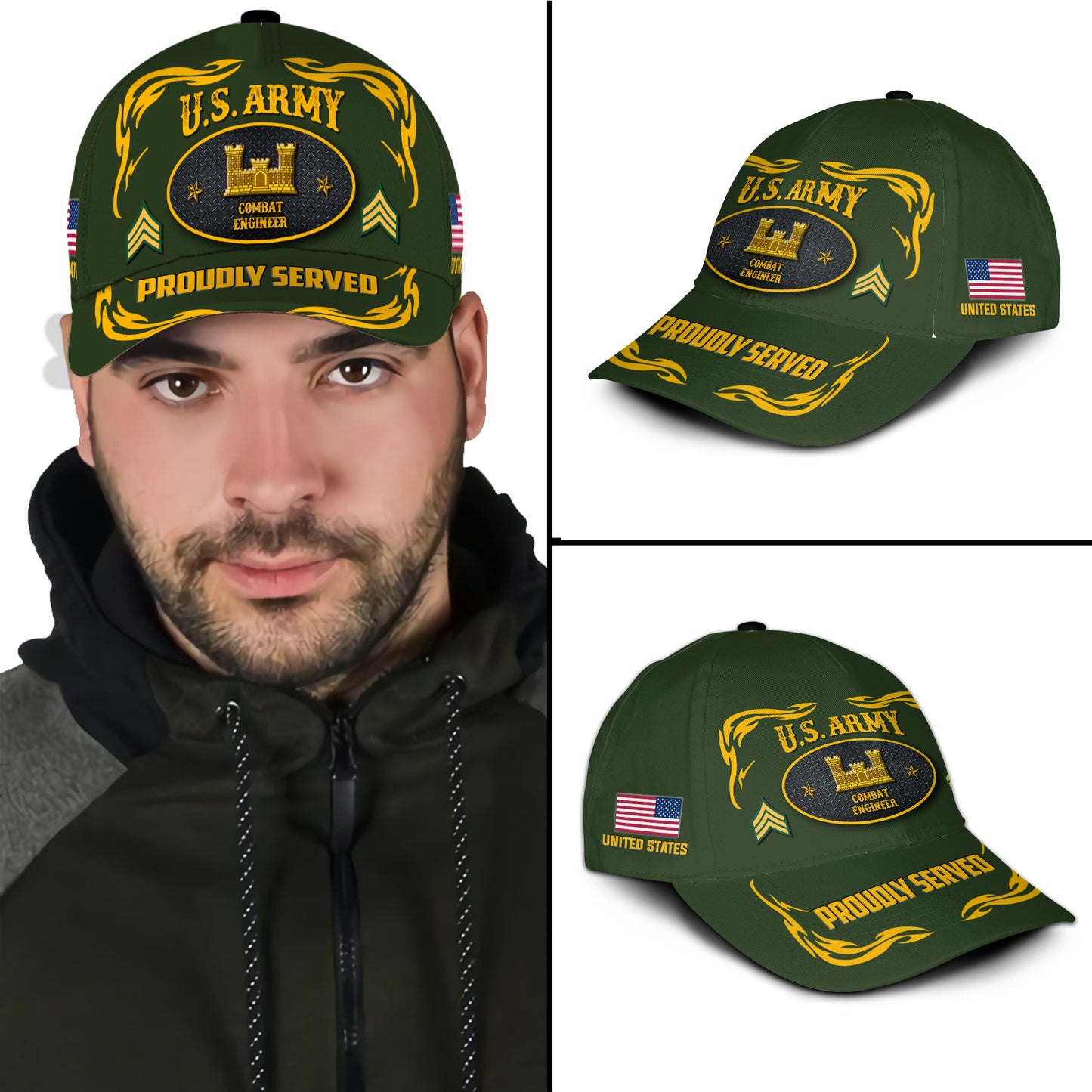 Casquette à imprimé intégral de l'armée américaine