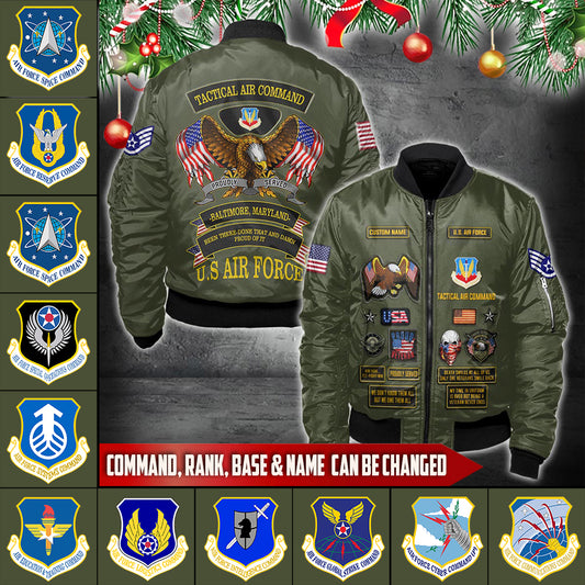 Veste bomber à imprimé intégral de l'armée américaine - Air Force Command