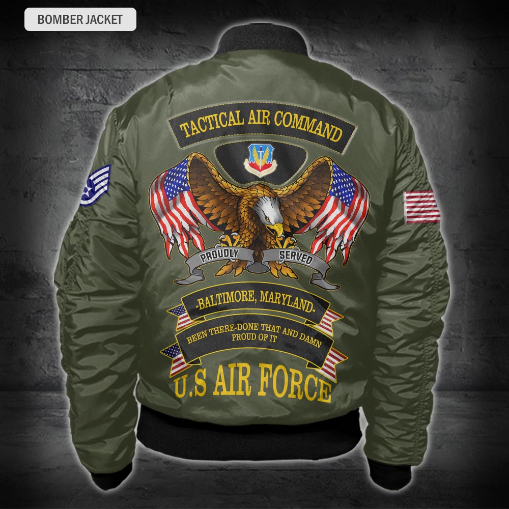 US Militär – Bomberjacke mit Allover-Print des Air Force Command