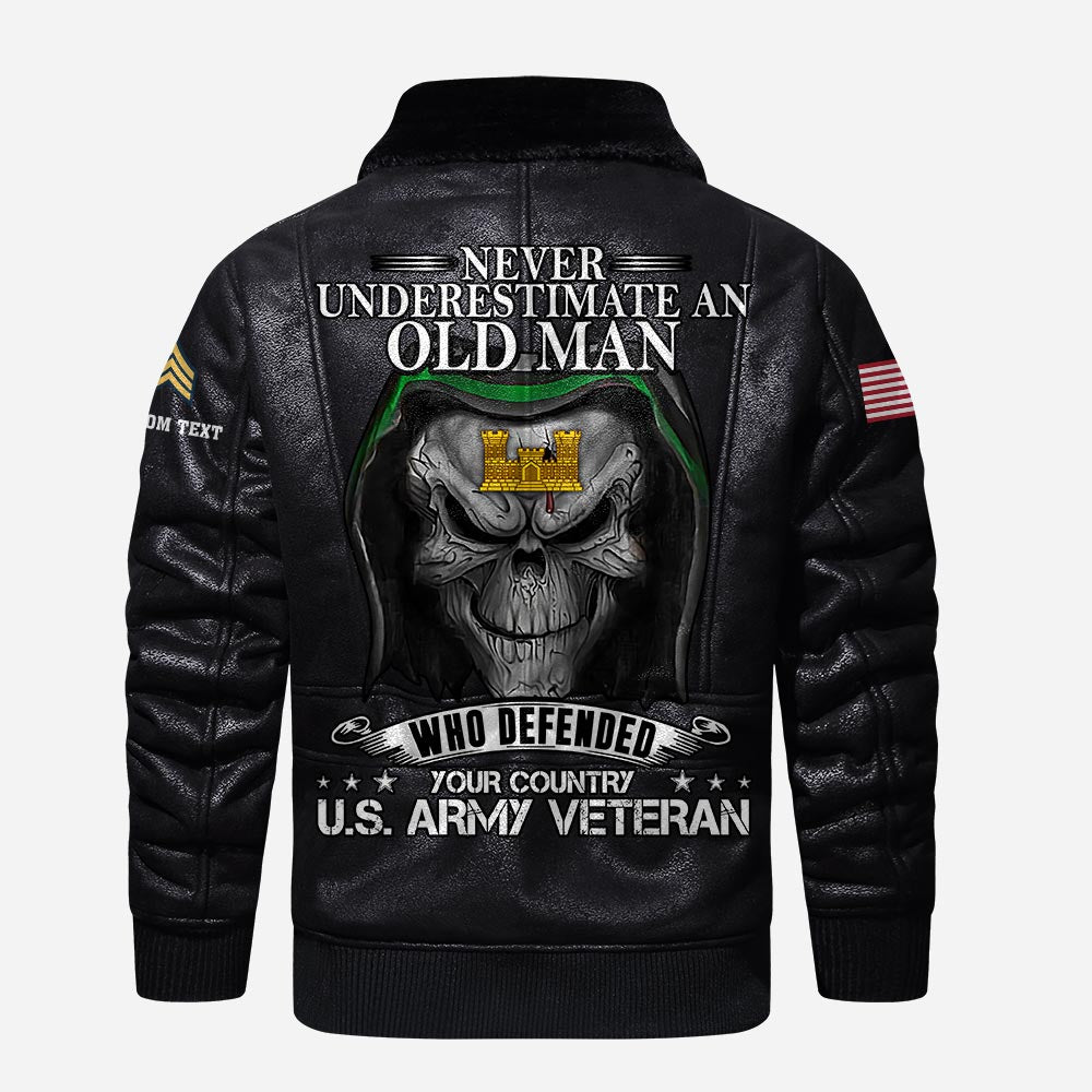 US Militär - Armeezweig - Lederjacke für Veteranen 