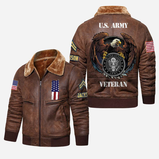 US Military - Army Division - Leather Jacket For Veterans