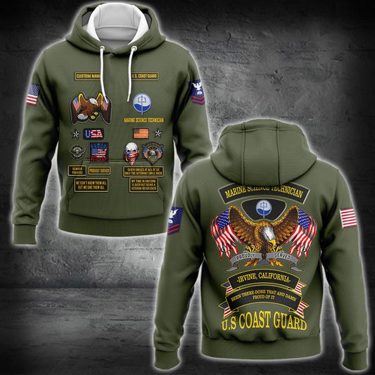 US Militär – Küstenwache-Bewertung – Hoodie mit durchgehendem Print