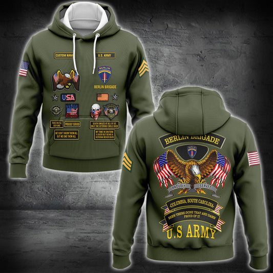 US Militär – Army Division Kapuzenpullover mit durchgehendem Print