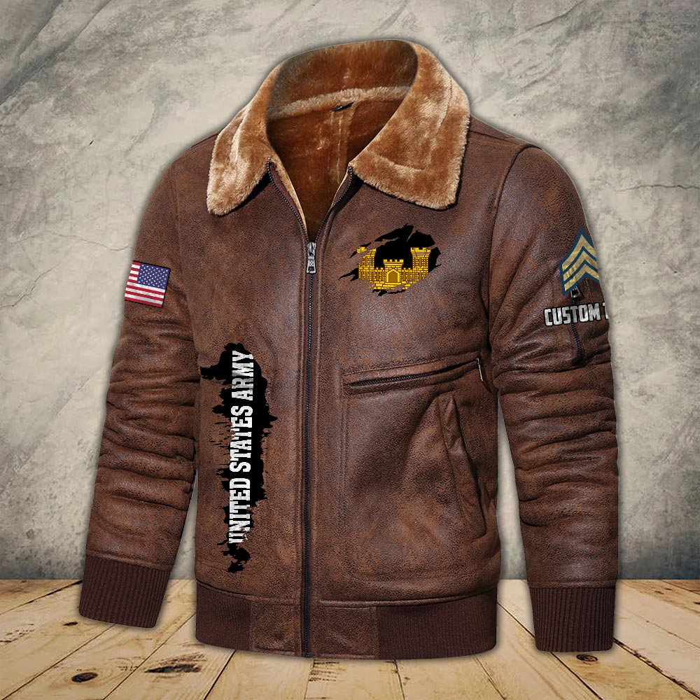 US Military - Army Branch - Leather Jacket For Veterans