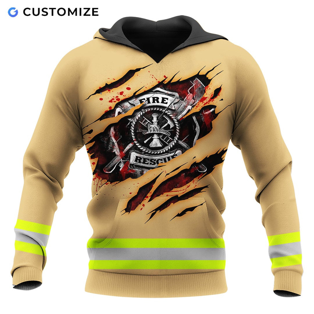 Personalisierte Name Lustige Feuerwehrmann 3D Unisex Shirts