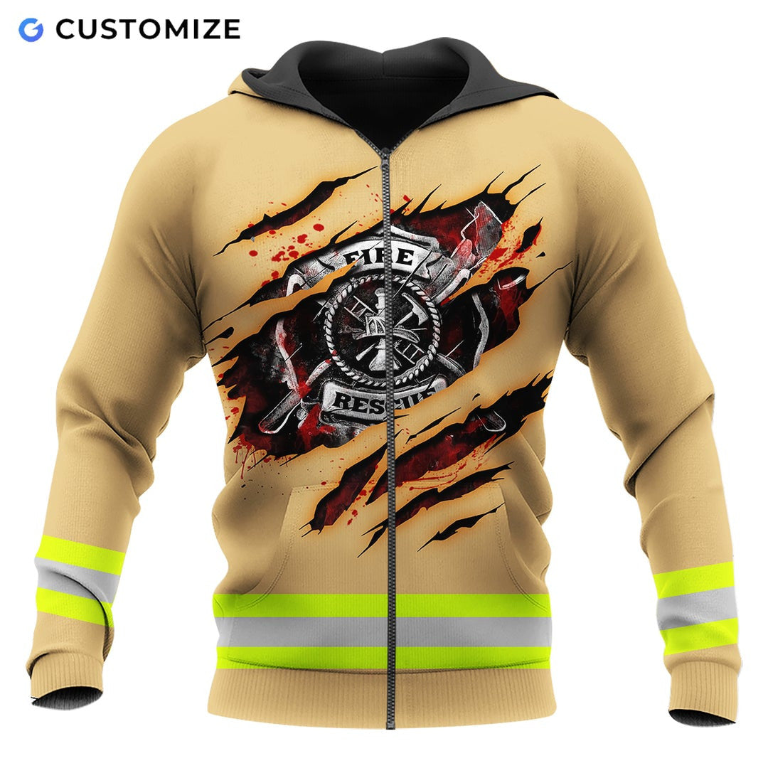 T-shirts unisexes 3D drôles de pompiers avec nom personnalisé