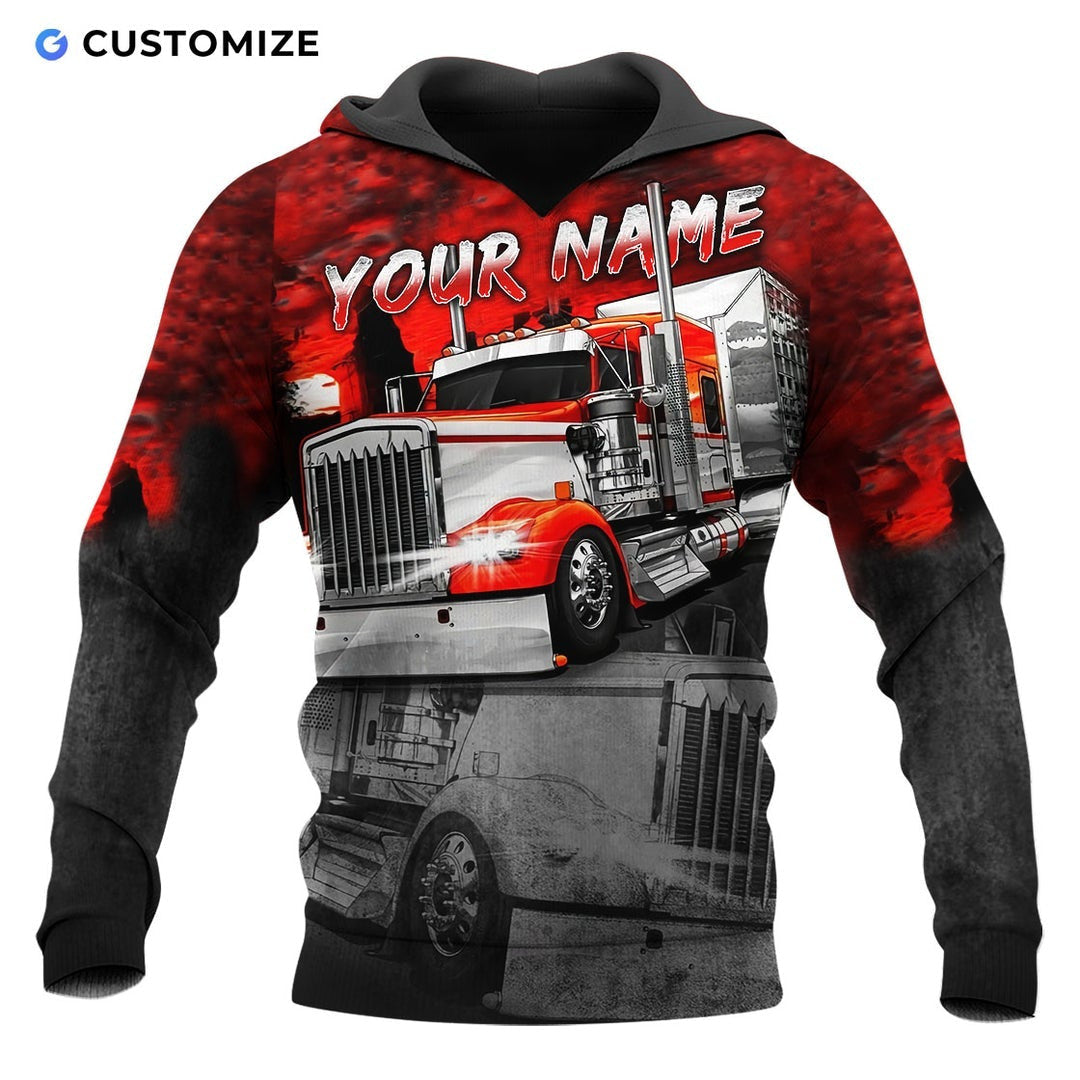 Personalisierter Name Lustige Trucker 3D Unisex Shirts