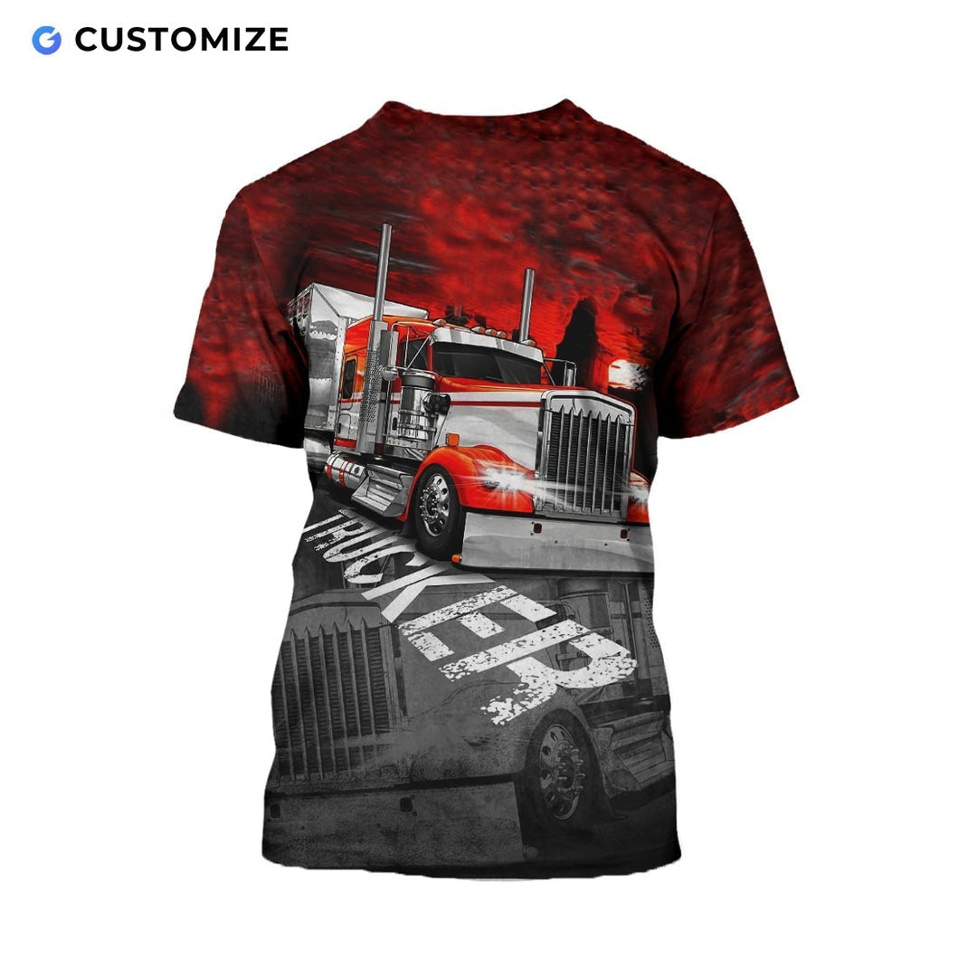 Personalisierter Name Lustige Trucker 3D Unisex Shirts