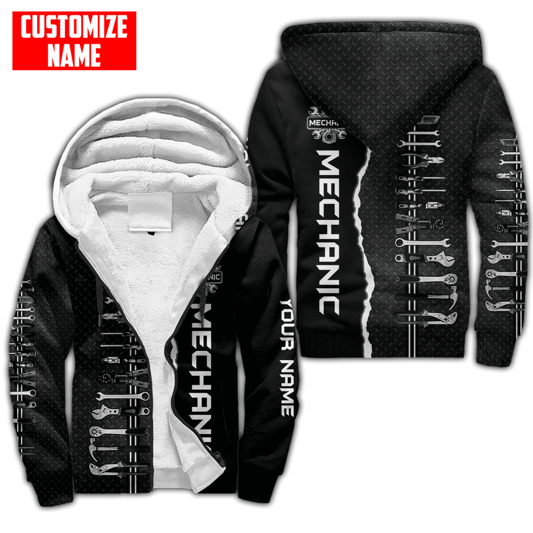 Personalisierte Name Lustige Mechaniker 3D Unisex Shirts Schraubenschlüssel