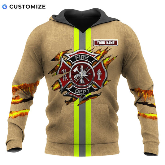 Personalized Name Funny Firefighter 3D Unisex Shirts