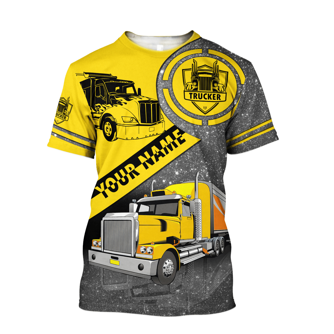 Personalisierter Name Lustige Trucker 3D Unisex Shirts