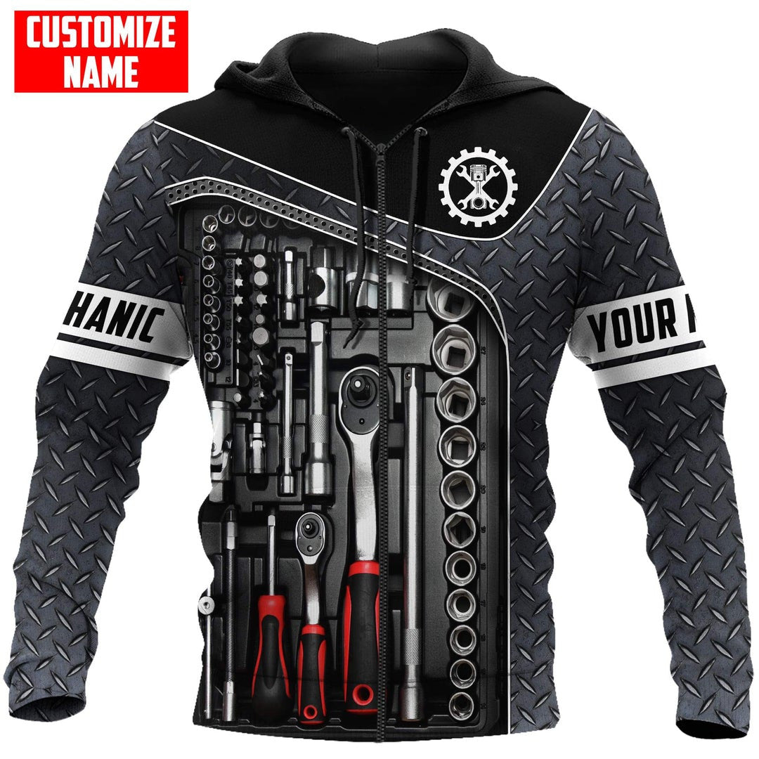 Personalisierte Name Lustige Mechaniker 3D Unisex Shirts Werkzeug