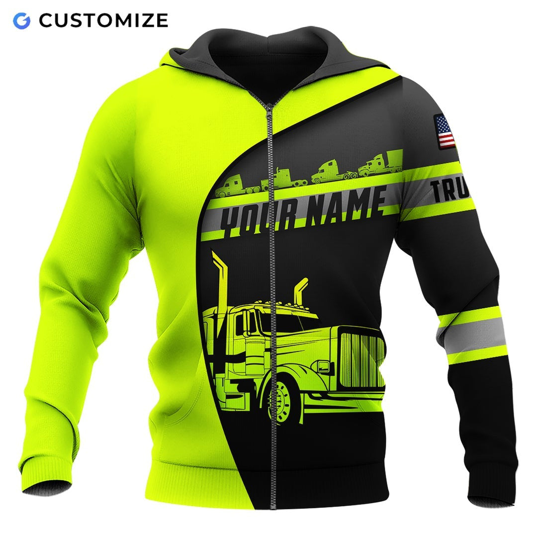 Personalisierter Name Lustige Trucker 3D Unisex Shirts