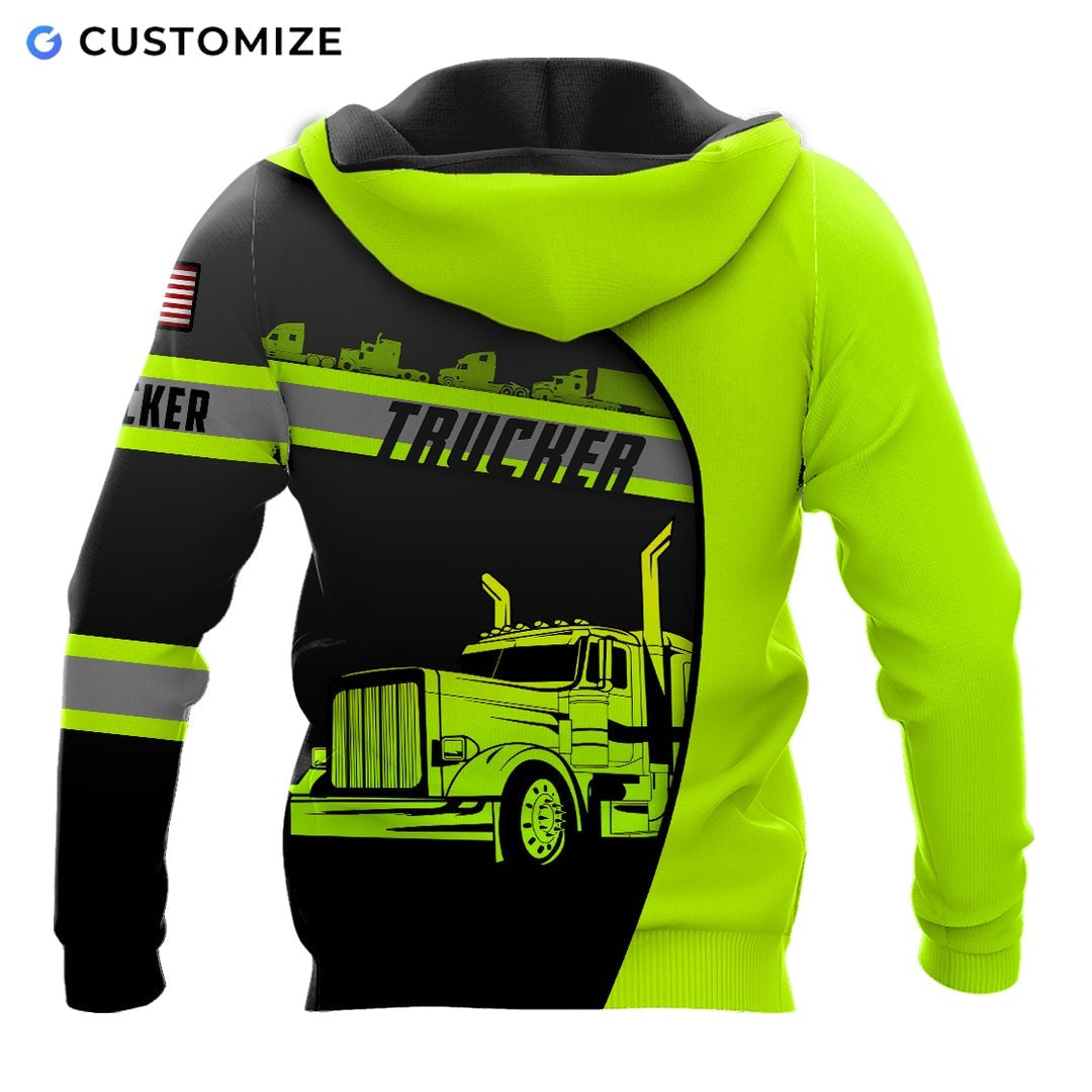 Personalisierter Name Lustige Trucker 3D Unisex Shirts