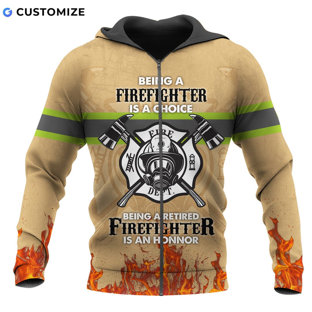 Personalized Name Funny Firefighter 3D Unisex Shirts