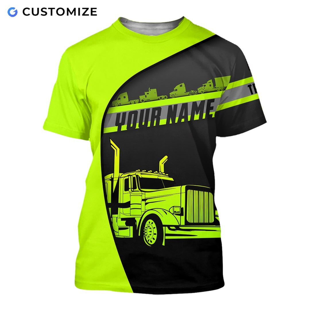 Personalisierter Name Lustige Trucker 3D Unisex Shirts