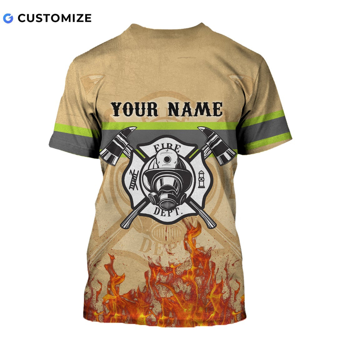 Personalized Name Funny Firefighter 3D Unisex Shirts