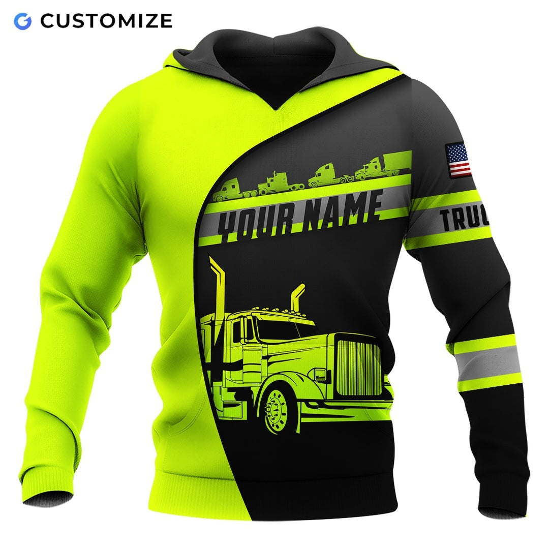 Personalisierter Name Lustige Trucker 3D Unisex Shirts