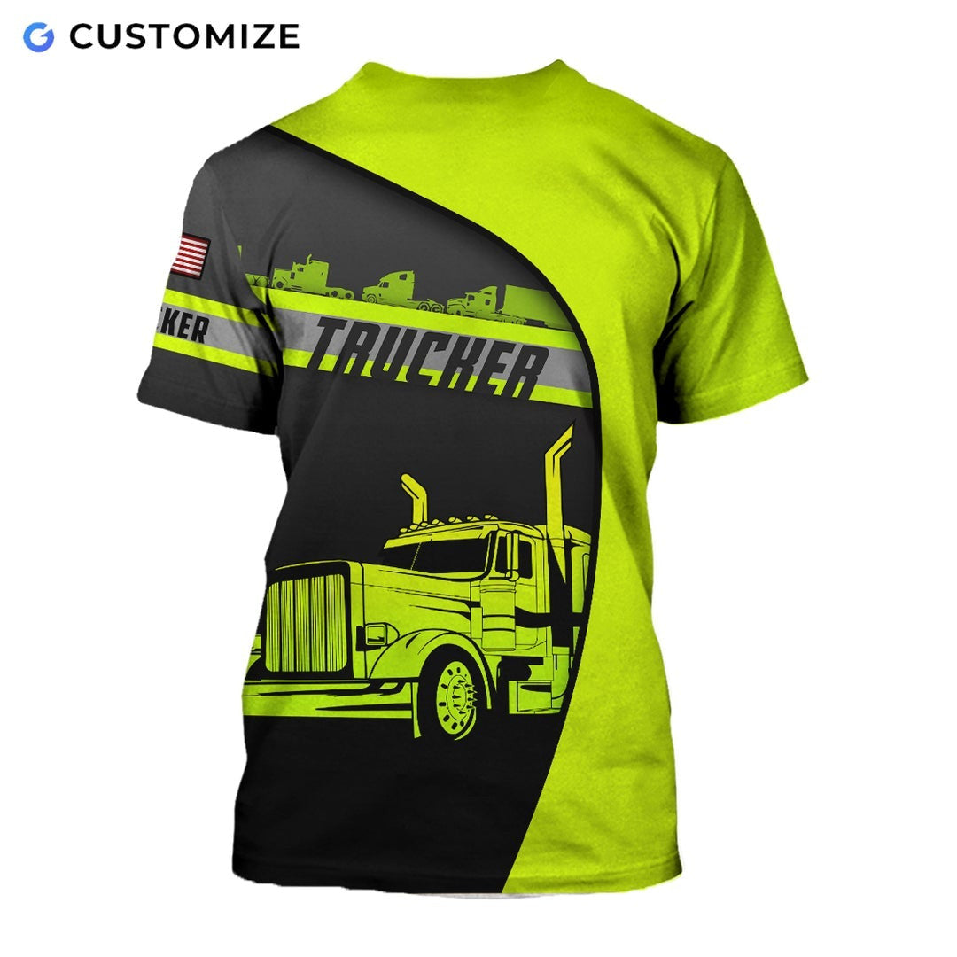 Personalisierter Name Lustige Trucker 3D Unisex Shirts