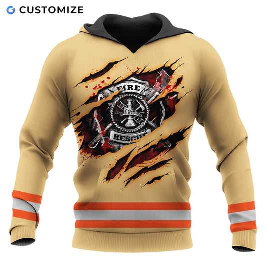 Personalisierte Name Lustige Feuerwehrmann 3D Unisex Shirts