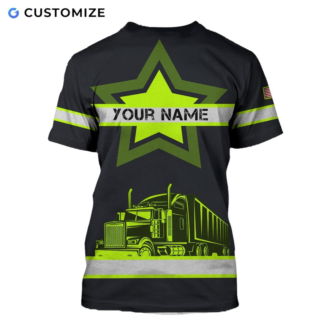 Personalisierter Name Lustige Trucker 3D Unisex Shirts