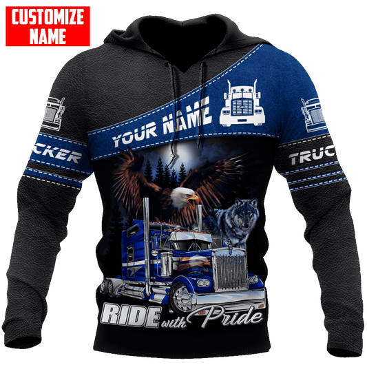 Personalized Name Funny Trucker 3D Unisex Shirts