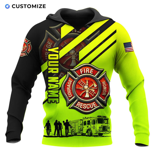 Personalisierte Name Lustige Feuerwehrmann 3D Unisex Shirts